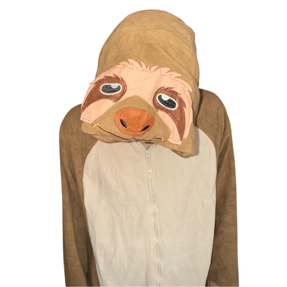 Adult Unisex Sloth Jumpsuit Cosplay Costume Animal Homewear Sleepwear Size L - Picture 7 of 17